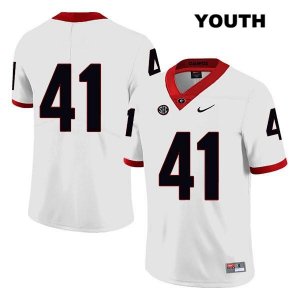 Youth Georgia Bulldogs NCAA #41 Channing Tindall Nike Stitched White Legend Authentic No Name College Football Jersey KUC6754PK